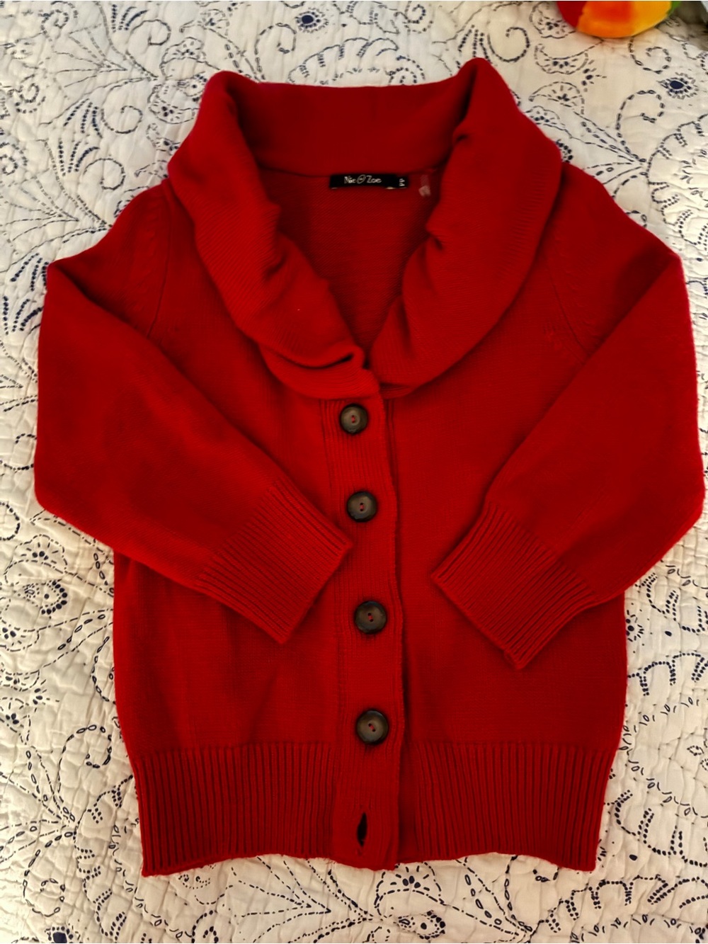 NIC+ZOE Bright Red Knit Cardigan - size PP